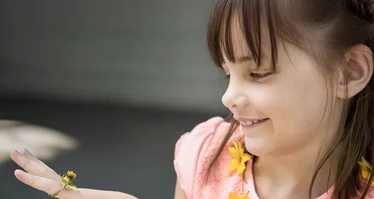 A girl with a flower